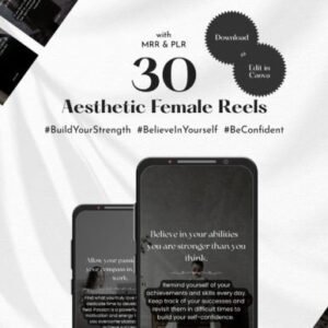 30 Aesthetic Female Reels (MRR & PLR) – Edit dalam Canva